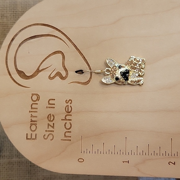 🔥LAST PAIR🔥 FRENCH BULLDOG SPARKLE DROP EARRINGS - Picture 5 of 6